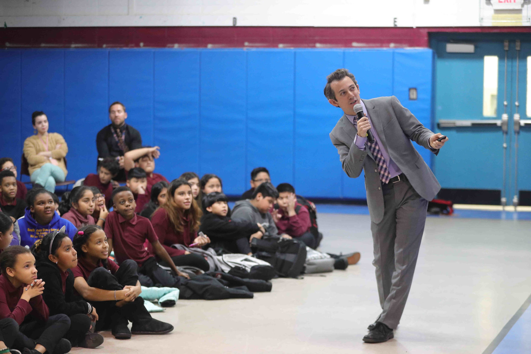 Meteorologist Joe Martucci at South Main School